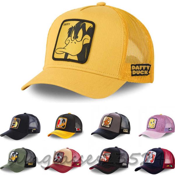 Новый бренд аниме -кролик Looney Taz Duck Snapback Cap Cotton Baseball Men Men Women Hip Hop Dad Mesh Hat Trucker Dropshipping Семейная шляпа