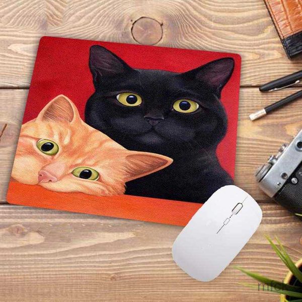 Mouse pads pulso repousa grande promoção 22x18cm desenhos animados bonito cabeça de gato legal designs mesa mouse pad computador portátil teclado de jogos mousepad tapete animal r230830