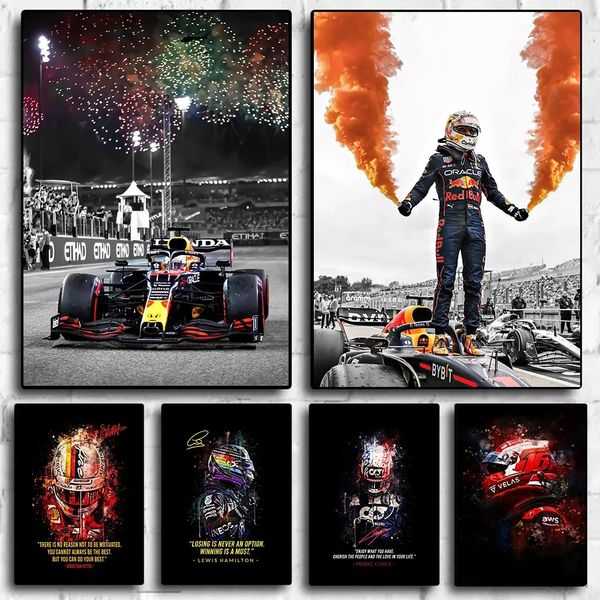 F1 гонщик Формула Canvas Painting World Champion Posters Плакаты гоночная команда