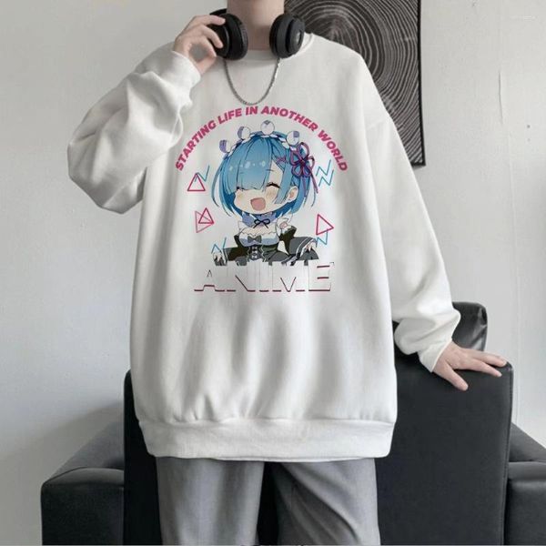Herren Hoodies Rem Anime Sweatshirts Re:Life In A Different World From Zero Manga Grafik Winter Oversize Herren Pullover Damen Top Paar