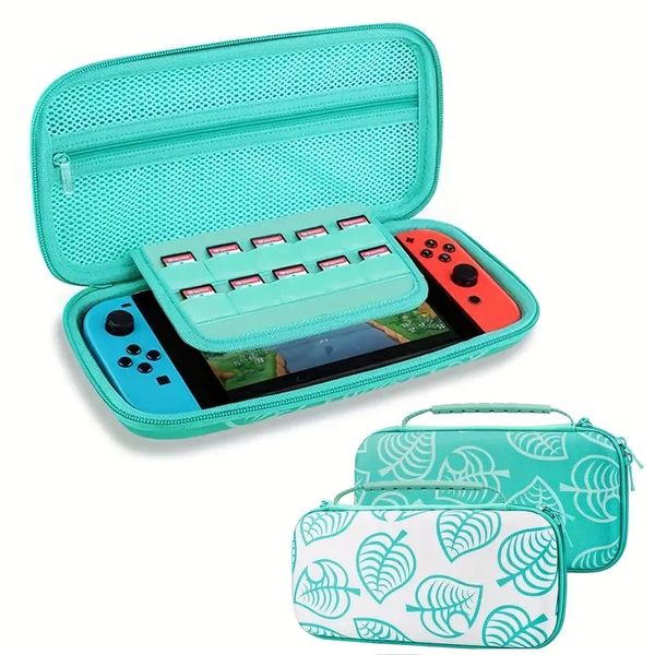 Tragetasche für Nintendo Switch, Reise-Tragetasche, Hartschalen-Aufbewahrungstasche für Leaf Crossing NS-Konsole und Zubehör, schlanke, schützende, tragbare Reisetasche