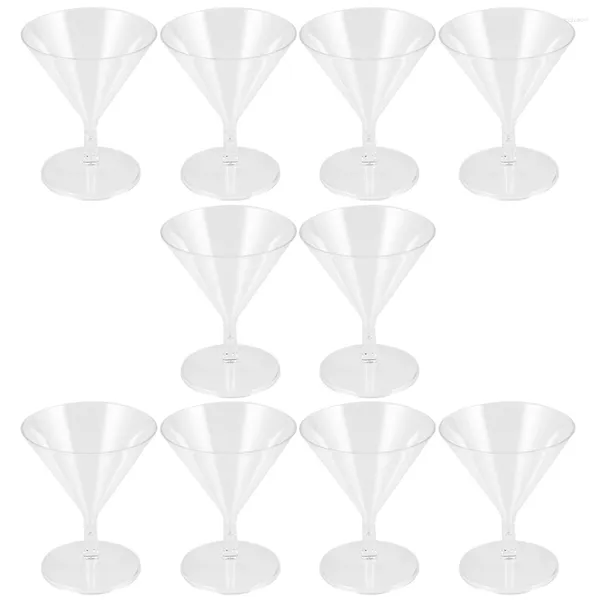 Weingläser 10 Stück Wasserbecher Plastikbecher Cocktailglas Martini Red Party Abs Champagner Trinken Einwegbecher