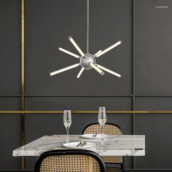 Lampadari Luci Led Moderni Per Soggiorno Camera Da Letto Sala Da Pranzo Cucina Tubo Acrilico Illuminazione Interna