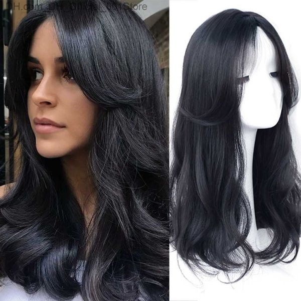 Perucas Sintéticas Houyan's Long Wave Curly Hair Wig Women's Black Cool Brown Role Play Lolita No Bangs Party Resistant Wig Z230805