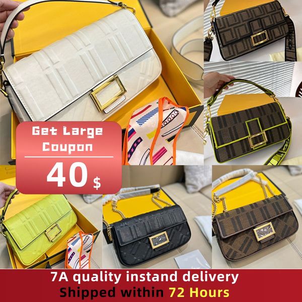 Akşam çantaları çok renkli kadın baget omuz çantaları tasarımcıları çanta çantaları kabartmalı mektup crossbody çanta üstleri kalite altı koltuk çantası kutu