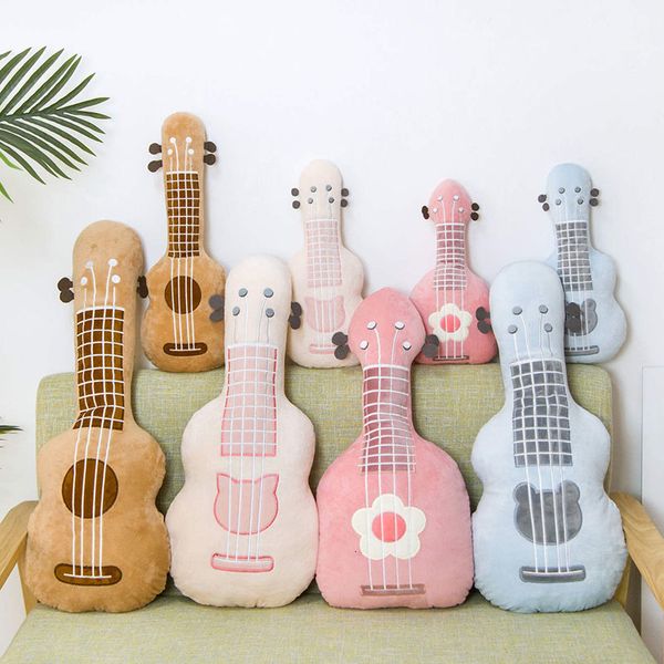 Almofadas de pelúcia Almofadas guitarra travesseiro de pelúcia instrumento musical ukulele brinquedo crianças brinquedos presente de aniversário para criança 230804