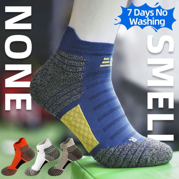 Spor çorapları deodorant antibakteriyel nano bakır lif erkekler için mtb bisiklet bisiklet basketbol çorabı koşu tırmanışı yaz 230814