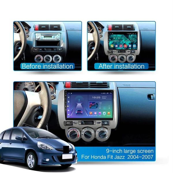 Android 10 2 Din Car Video radio Lettore multimediale auto Stereo GPS MAPPA Per HONDA FIT JAZZ 2001-2008238r