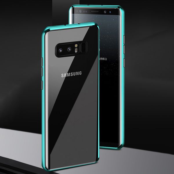 360 Protect Glass Phone Case pour Samsung Galaxy S23 S22 Ultra S21 S20 FE S9 S10 Note 8 9 10 20 Lite Plus A72 Couverture arrière magnétique