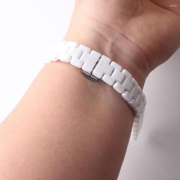 Uhrenarmbänder Hochwertiges Keramikarmband für Damenmode-Armbanduhren Kleidband 12-22mm Weiß poliertes Armband Kinderband