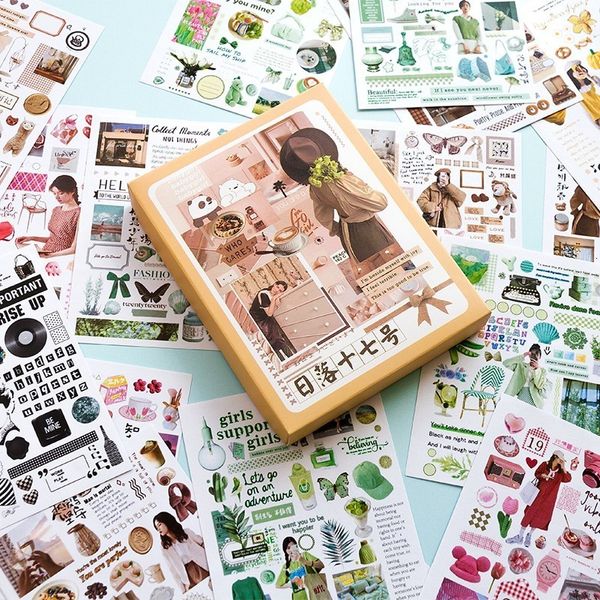 Adesivos adesivos 50 unidades Kawaii Vintage Washi Set Cute Girls Animals Plants Label Decorative Sticker For Scrapbooking Journaling 230804