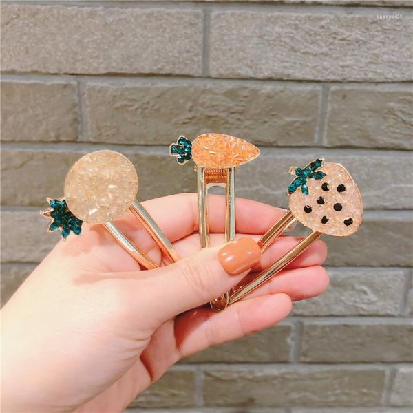 Grampos de cabelo Moda Clipe botão de pressão Pins Acessórios para meninas Doce Hairpin Cabeça Jóias Jóias Lady Barrette Stick