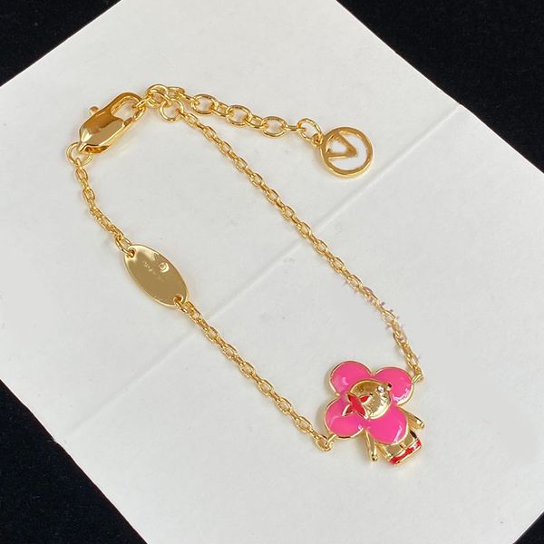 Conjunto de Colar de Ouro de Designer Luxos Designers de Pingente de Pérola Colares Brincos de Coração de Ouro Para Mulheres Pulseira Rosa de Luxo 2308055Z