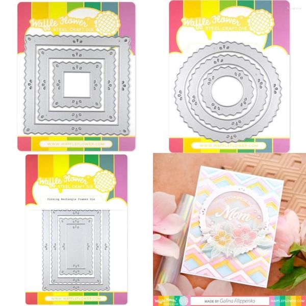 Embrulho para presente retângulo quadrado círculo 2023 moldes de corte de metal para diy scrapbook/po decoração cartões de papel em relevo