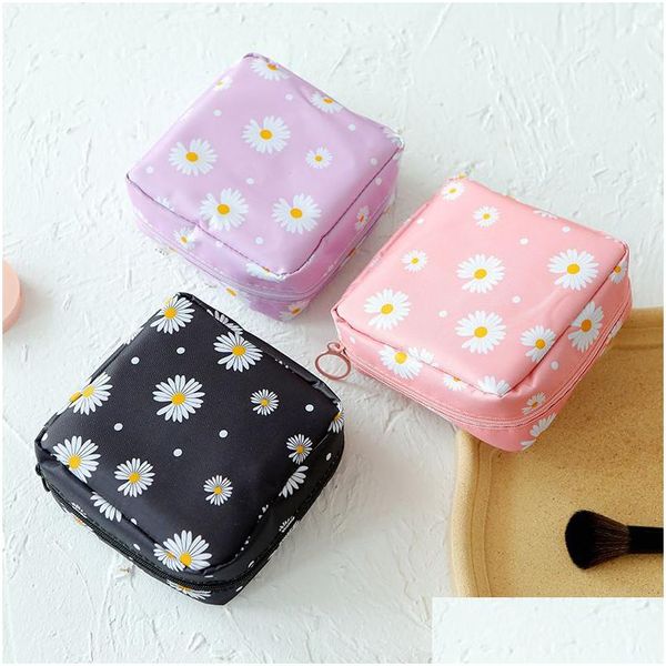 Aufbewahrungstaschen Frauen Tampon Tasche Damenbinde Polyester Beutel Serviette Kosmetik Organizer Damen Make-up Mädchen Halter Drop Lieferung Home Gar Dhaok