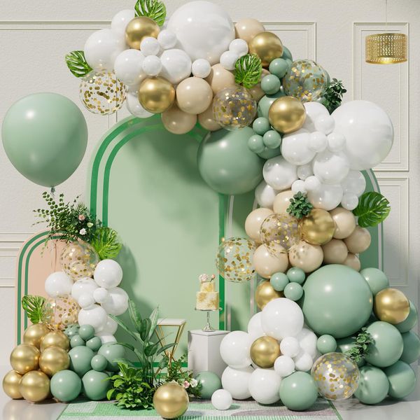 Altri articoli per feste per eventi Kit arco ghirlanda di palloncini verde salvia Safari nella giungla Decorazione per feste di compleanno Baby Shower Boy Wild One Birthday Balloon Decoration 230804