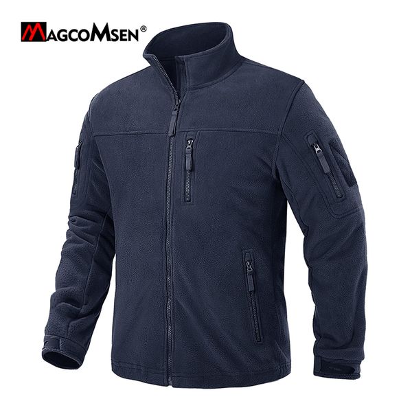 Mens Ceket Magcomsen Polar taktik ceket rüzgar geçirmez hafif dış giyim tam fermuar sıcaklık yürüyüş iş seyahati 230804