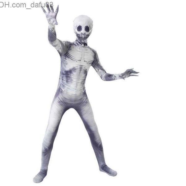 Traje de tema Macacão de zumbi Fantasia de Halloween RPG para crianças adultas Esqueleto Vestuário impermeável Traje de mascote de festival Traje de mascote de estilo de terror Animação de fantasia Z230805