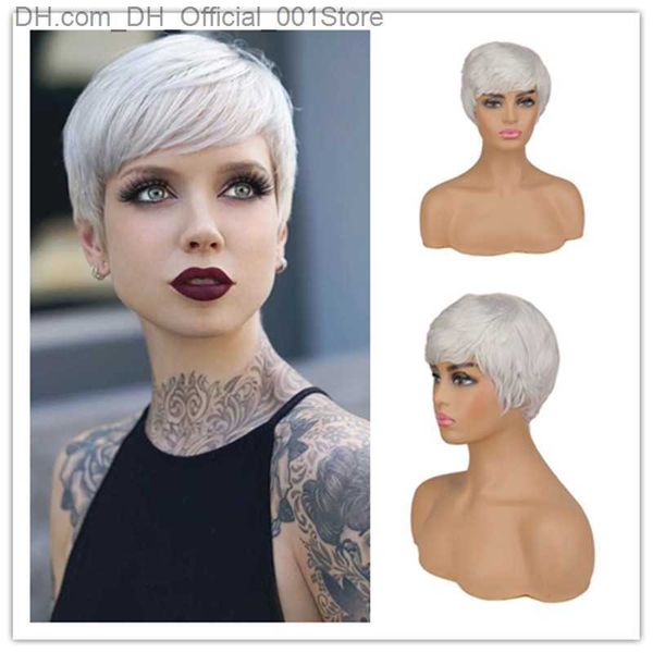 Синтетические парики Suq Pixie Cut Wigs Слоистые женские короткие волосы чернокожие африканские синтетические ролевые ролевые танцевальные вечеринки Curly Wigs Z230805