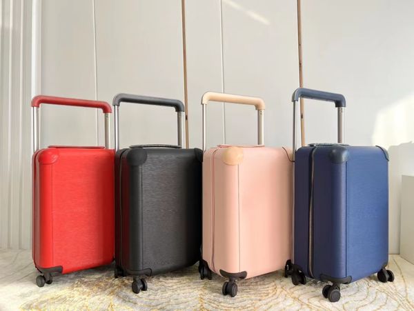 Yuvarlanan pembe üst bavul lüks tasarımcılar bagaj moda unisex bagaj çanta çiçekler harfler çanta çubuk kutusu spinner evrensel tekerlek çantalar 50 cm boyutu kutu ile birlikte