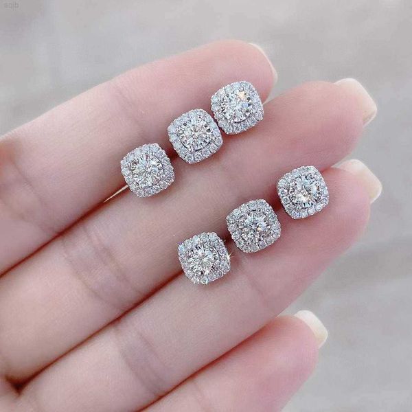 Joias femininas Xinfly ouro maciço 18k moda artesanal pedra de luxo diamante natural 0,45 ct brinco quadrado para mulher