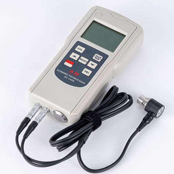 Medidor de espessura ultrassônico AT-140A, envio rápido, medidor de velocidade de som, medição de alta resolução, metal e outros materiais de espessura