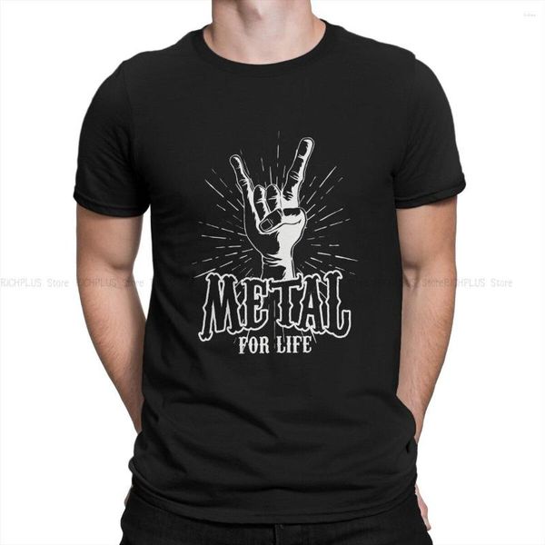 Camisetas Masculinas Stay Metal For Life TShirt Masculino Heavy Black Clothing Moda Camisa de Poliéster Homme