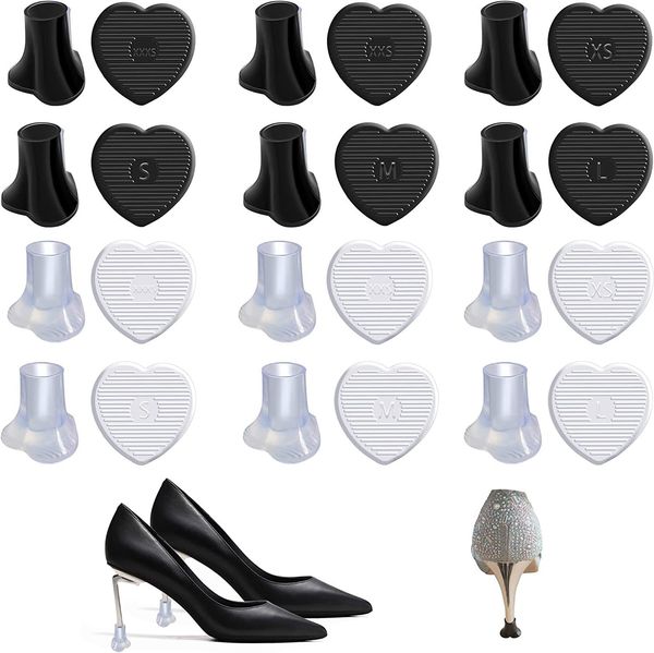 Acessórios para peças de sapatos 10airs Altos Protetores de salto Heart Stoppers transparentes em forma de coração andando na festa de casamento de graduação ao ar livre 230804