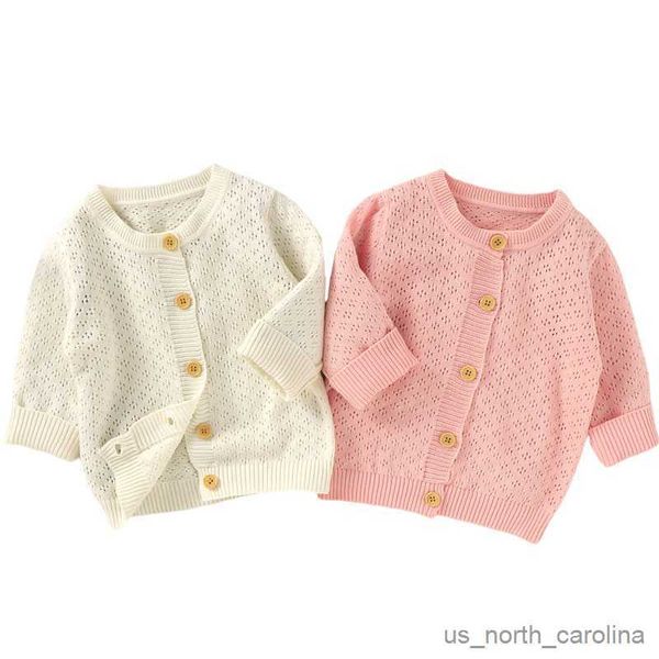 Jacken Baby Jungen Mädchen Strickjacke Dünne Mantel Koreanische Weibliche Baby Prinzessin Hohl Gestrickte Pullover Sonnencreme Air Herbst Frühling Mantel R230805