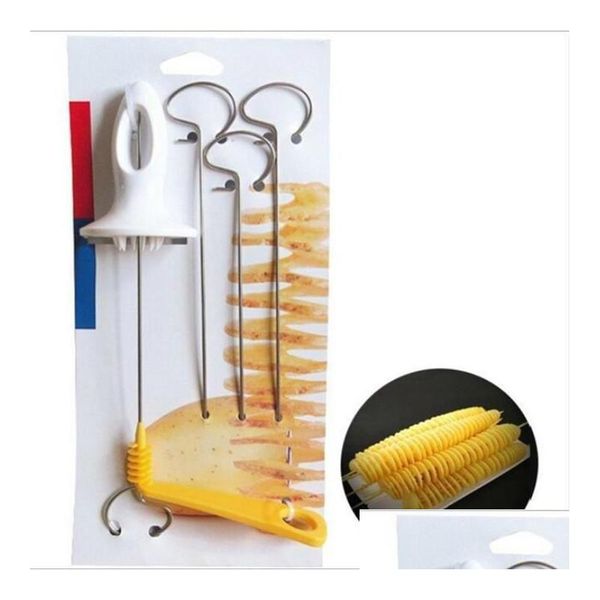 Obst Gemüse Werkzeuge Tornado Kartoffel Spiralschneider Manuelle Slicer Französisch Fry Turm Machen Twist Shredder Küche Drop Lieferung Hause Dh0Bb