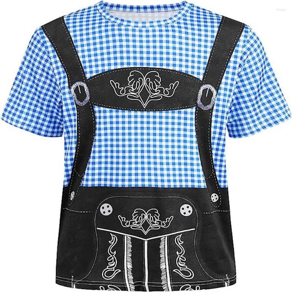 Magliette da uomo Moda Costumi tedeschi del festival di ottobre Lederhosen bavarese Abbigliamento da uomo divertente Oktoberfest Harajuku Top