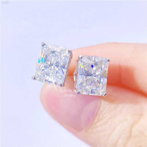 Zuanfa лучше всего продаваемые серебряные украшения 1CT-3CT D Lab Radiant Moissanite Diamond Popular 925 Серьги с серебром стерлингов стерлингов.