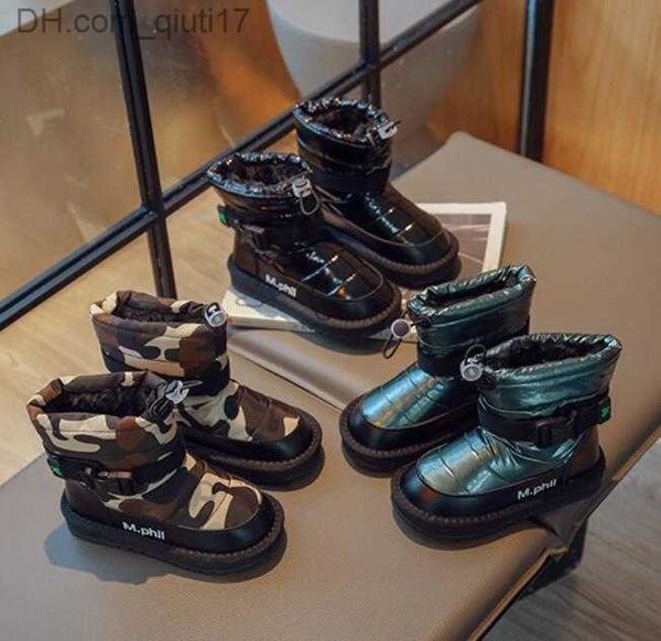 Сапоги зимние теплые меховые снежные ботинки для детей черные меховые туфли для девочек без скольжения детская спортивная обувь детская обувь розовая Z230805