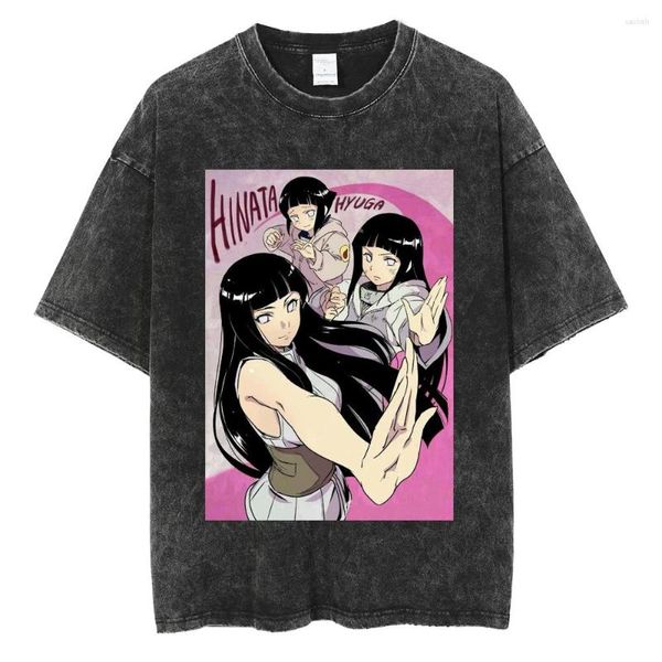 Camisetas Masculinas Masculinas Retro Lavadas Camisetas Pretas Streetwear Anime Meninas Gráfico Harajuku Tops Tees Oversized Cotton Casual T-shirt