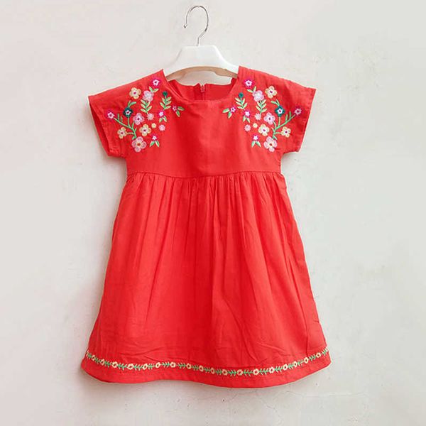 Vestidos de menina meninas bebês vestido bordado de verão princesa para meninas vestidos de festa de aniversário roupas azuis crianças casuais crianças