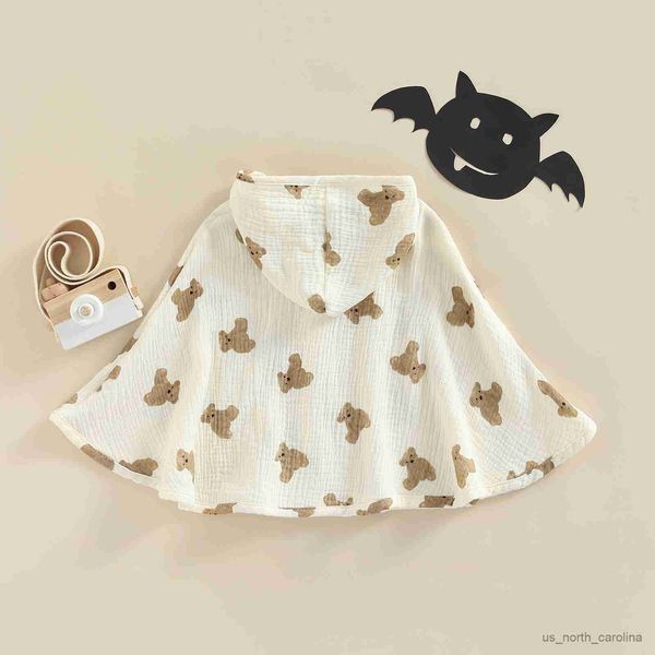 Jacken Säugling Baby Mädchen Kapuzenjacke mit Cartoon-Bärenmuster Lose Version Casual Style Frühlingskleidung Kleid 0-3T R230805