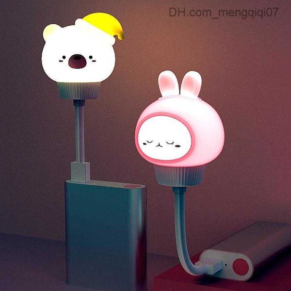 Lampenschirme Nachtlichter Licht LED Kinder niedliche Cartoon-Lampe Bär Fernbedienung für Baby-Kind-Schlafzimmer-Dekor Nachttischlampe Nachtlichter Nacht Z230805