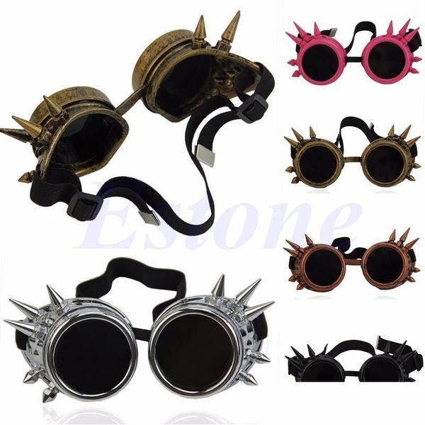 Óculos de sol Victorian Gothic Punk Goggles Cosplay Rivet Steampunk Glasse 220826 Drop Delivery Acessórios de Moda Dhdc4