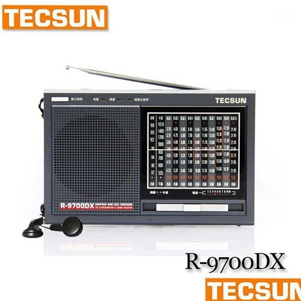 Rádio Tecsun R-9700Dx Fm Original Sw Mw Receptor de banda mundial de alta sensibilidade com alto-falante portátil 1285H Drop Delivery Electronics Te Dhjua