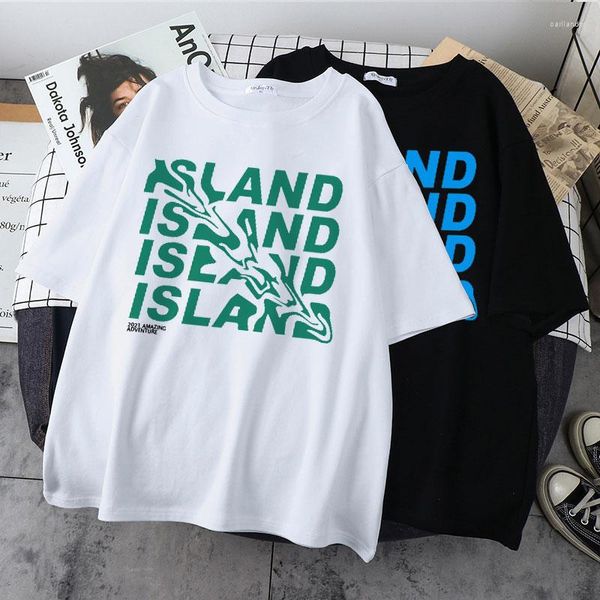 Camisas masculinas T Shirts Tees T-shirt Summer Men Oversized Streetwear Clothing Retro Short Alphabet For Graffiti Printed Tshirt