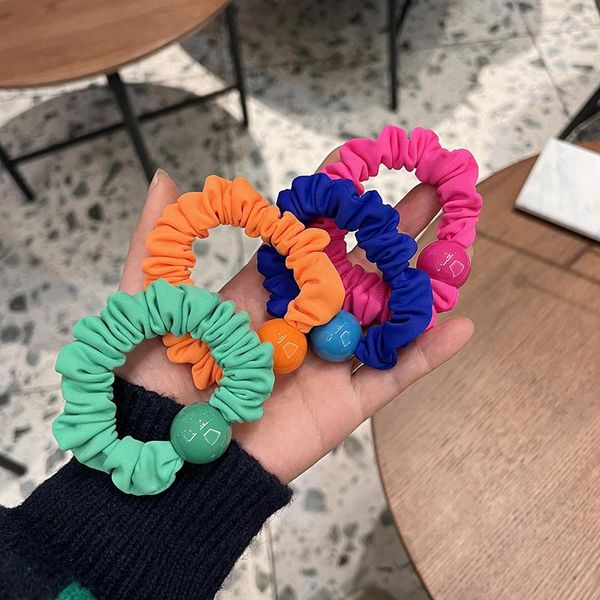 Accessori per capelli Moda Ragazze Bambini Simpatiche sfere in acrilico Fasce elastiche Colori caramella Cravatte elastiche per bambini Bella corda