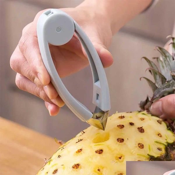 Andere Hausgarten New Pineapple Eye Corer Peeler MtiFunctional Edelstahl Stberry Hler Fruit Seed Cutter Küchenzubehör Dr DHNFG