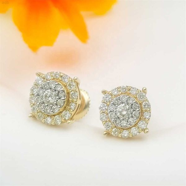 Gioielli personalizzati 10k 14k 18k Real Solid Gold Orecchino Diamond Moissanite Stud Orecchino Gioielli per Uomo Donna