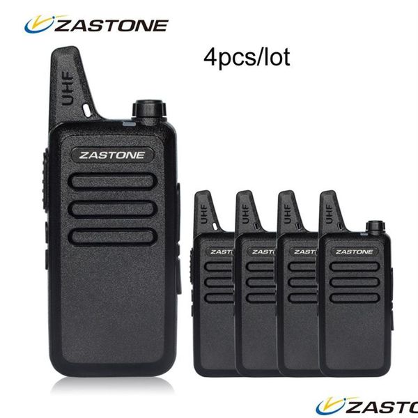 Walkie Talkie 4pcs лот Zastone x6 портативный UHF 400-470 МГц детского радиоприемника Mini Handheld Radio227S Drop Delive Electroni Dhlph Dhlph