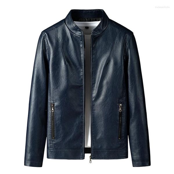 Jaquetas masculinas masculinas outono casual jaqueta de couro vintage casaco primavera roupa design motociclista bolso PU tamanho grande S-5XL