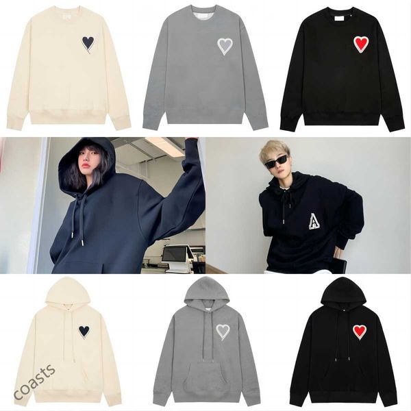 Männer und Frauen Designer Paris Amis Hoodie klassische Stickerei Liebe Pullover Kleid Rundhals einfarbig Langarm Pullover Liebhaber Hoodie lässig Top Mantel min