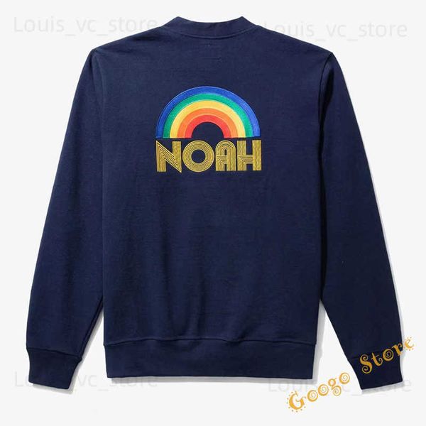 Männer Hoodies Sweatshirts Regenbogen Muster Hohe Qualität V-ausschnitt Noah Strickjacke Männer Frauen Mode Allgleiches NOAH Langarm Pullover T230910