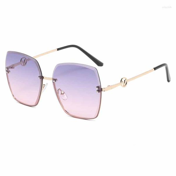 Óculos de sol Marca Design V Decoração Gradiente Para Homens Mulheres Moda Tendência Driving Hip Hop Metal Óculos de Sol Masculino Feminino Óculos