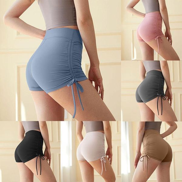 Aktive Shorts Frauen Sport Sommer Gym Workout Hohe Taille Dünne Mode Weibliche Feste Elastische Trainingsanzüge Hosen