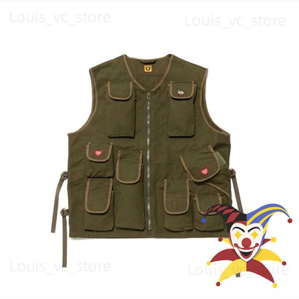 HUMAN MADE HUNTING VEST Jaqueta Masculina Feminina 1 1 Alta Qualidade Sem Mangas Multibolsos Funcional Colete de Trabalho Pesado T230806